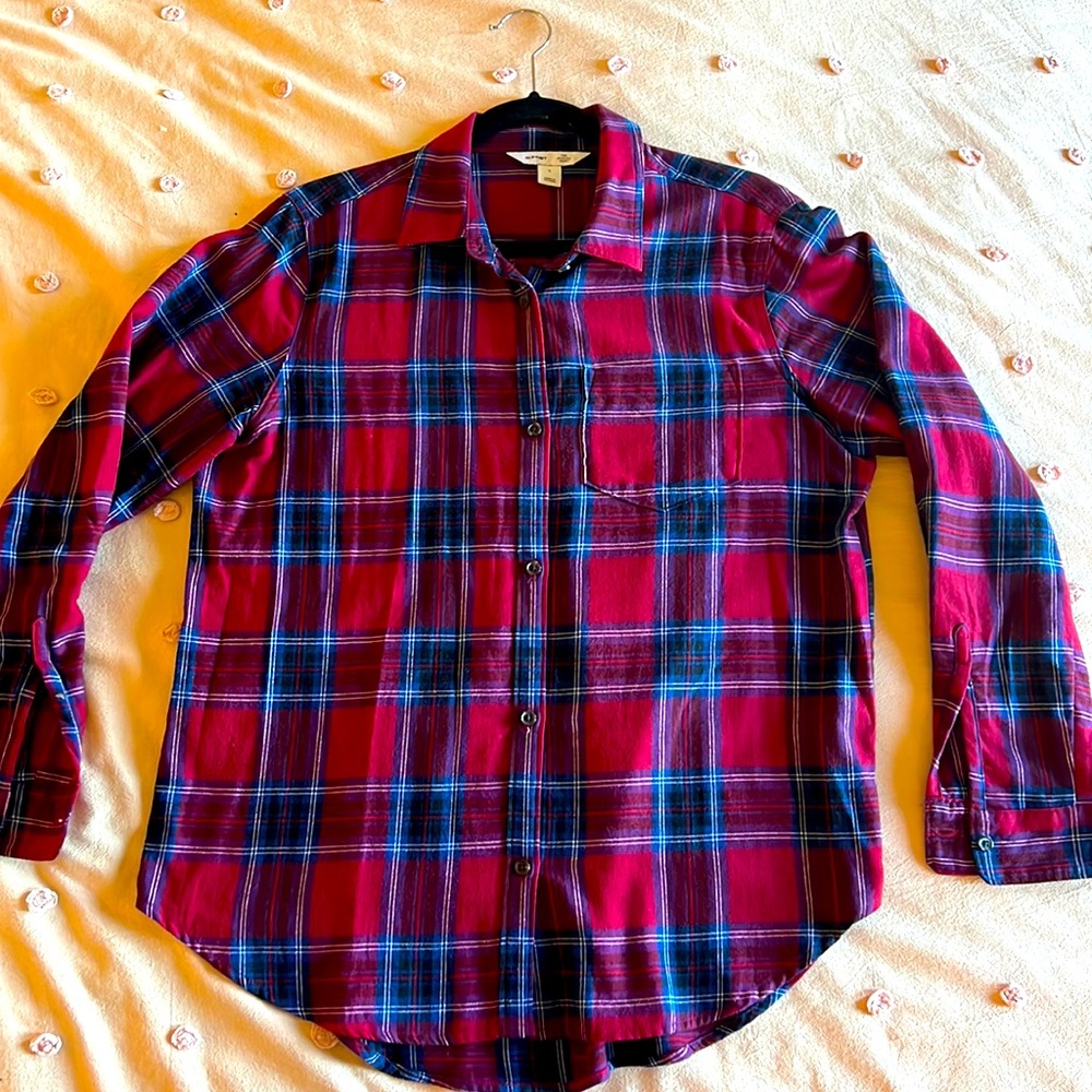 SIMPLE OLDNAVY FLANNEL BUTT DOWN CLASSIC FIT SZL